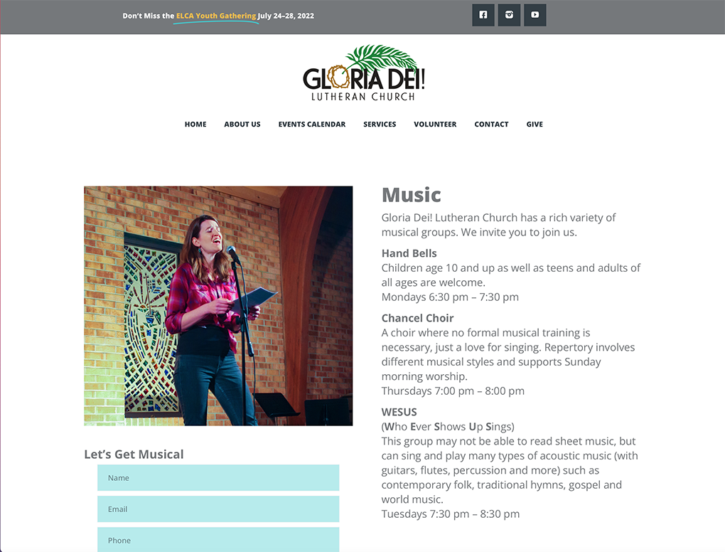 Gloria Dei Website