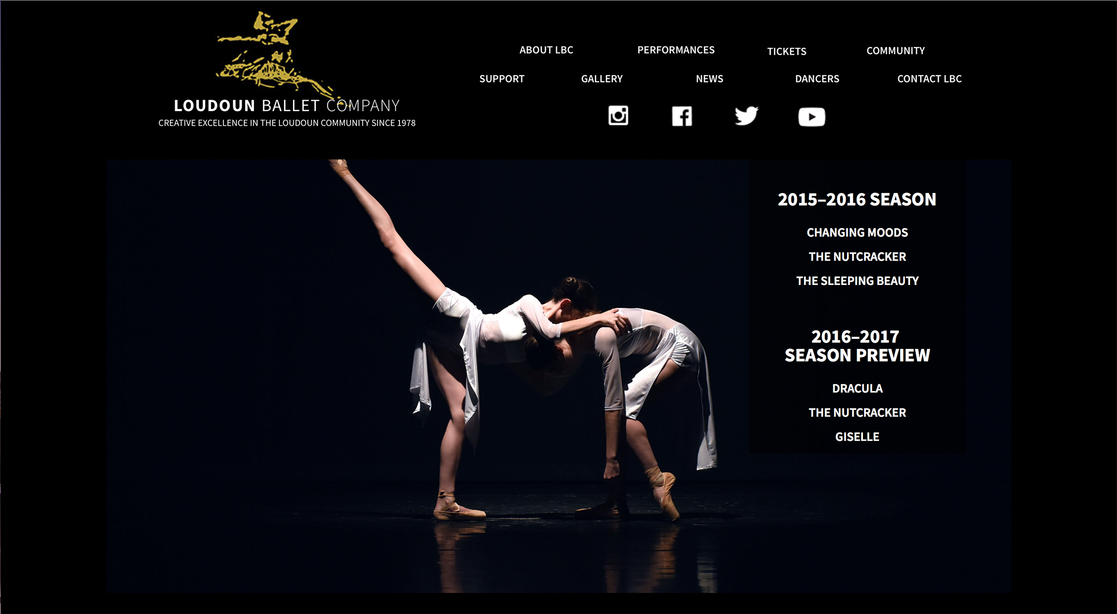Whale Works Design Loudoun Ballet Company Website