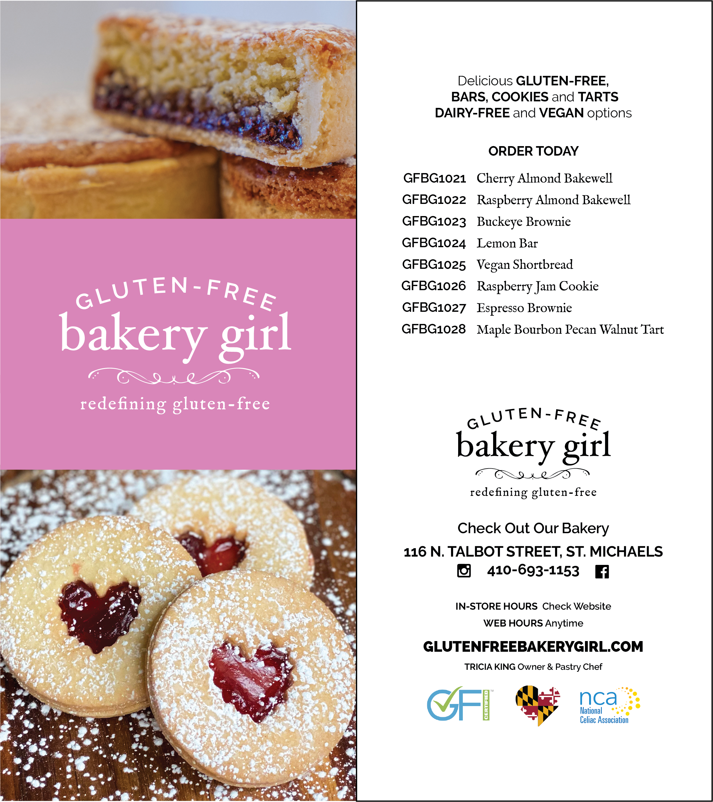 Whale Works Design Gluten-Free Bakery Girl Rackcard