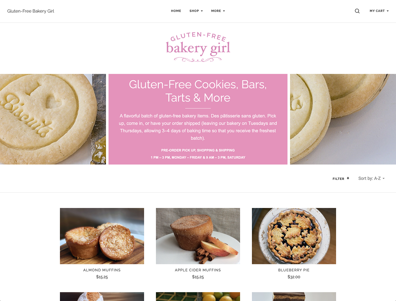 Whale Works Design Gluten-Free Bakery Girl Website