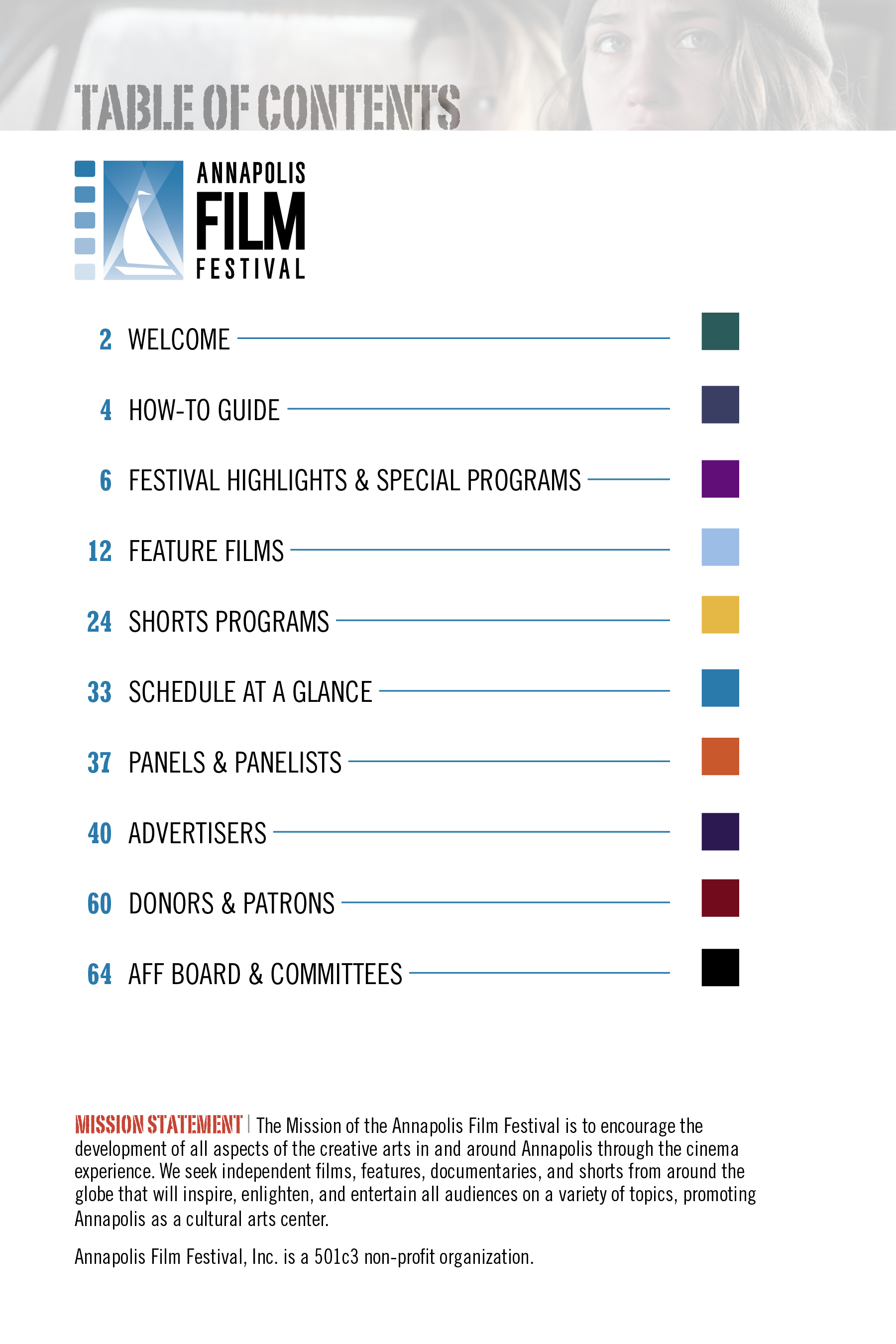 AFF Print Program 17 TOC