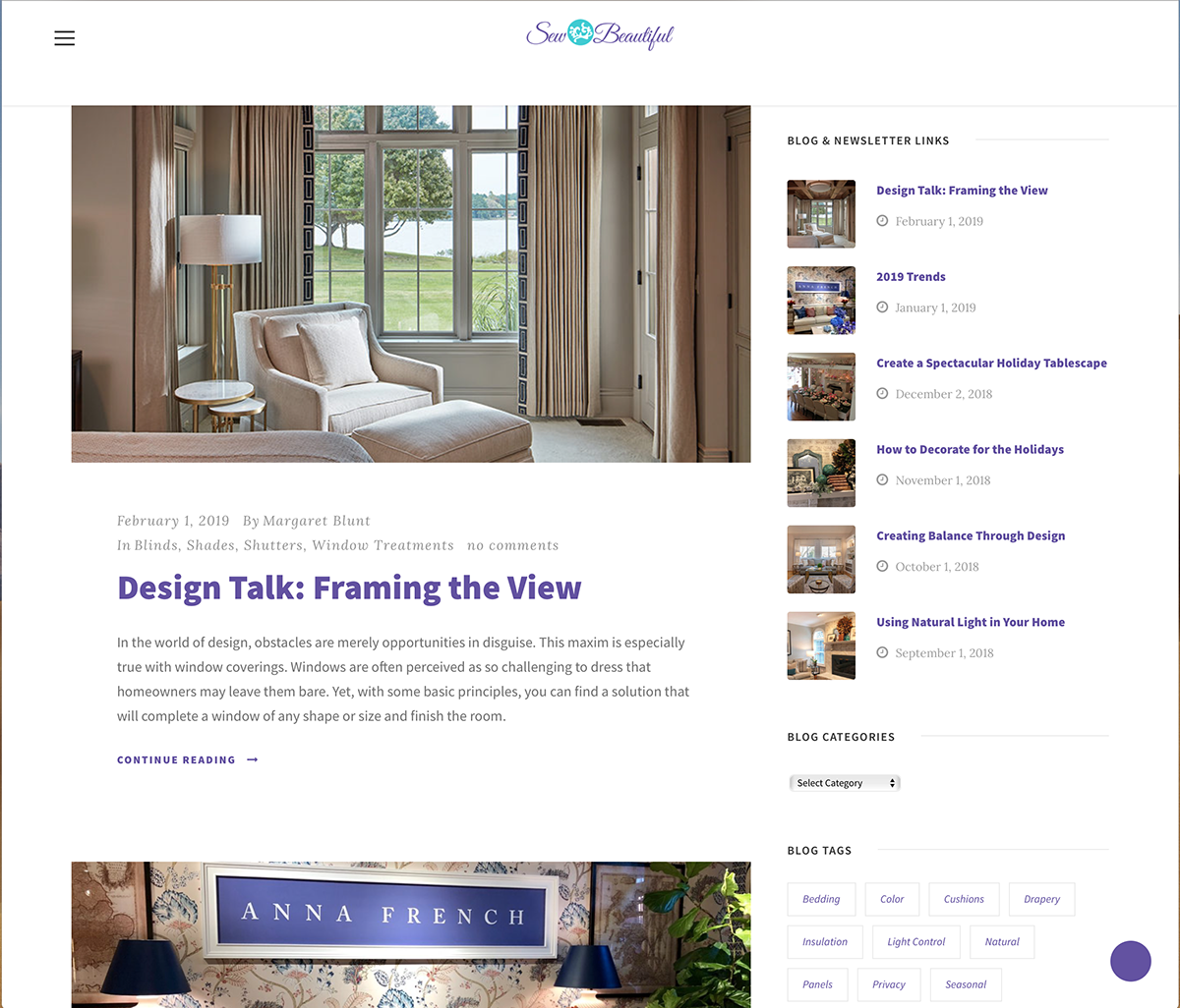 Sew Beautiful Website Blog